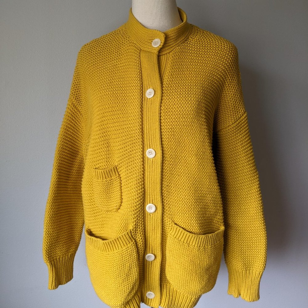 A Cup of Jo x Alex Mill collab knit yellow cardigan, Size Medium